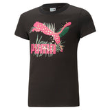 Puma classics graphic tee youth in black - Front View