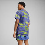 Puma VELOCITY all-over print running tee in blue crystal - Model Shot 02