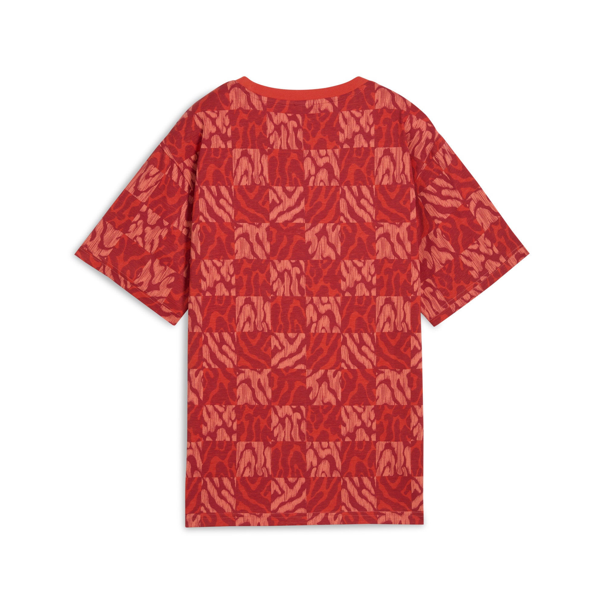 Puma ESS graphic relaxed tee in red fire - Back View