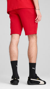Puma scuderia Ferrari HP race sweat shorts in rosso corsa - Model Shot 02