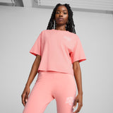 Puma class relaxed crop tee in pink fruit - Model Shot 01