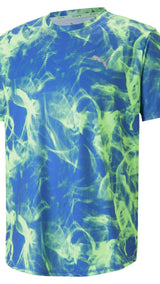 Puma run favourite printed graphic tee men in black - Front View