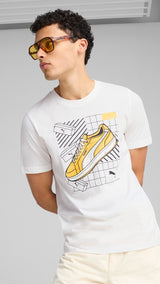Puma graphics sneaker tee in white - Model Shot 01