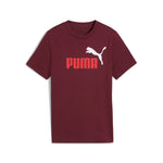 PUMA ESSENTIALS colour no.1 logo tee in ruby shimmer - ruby shimmer