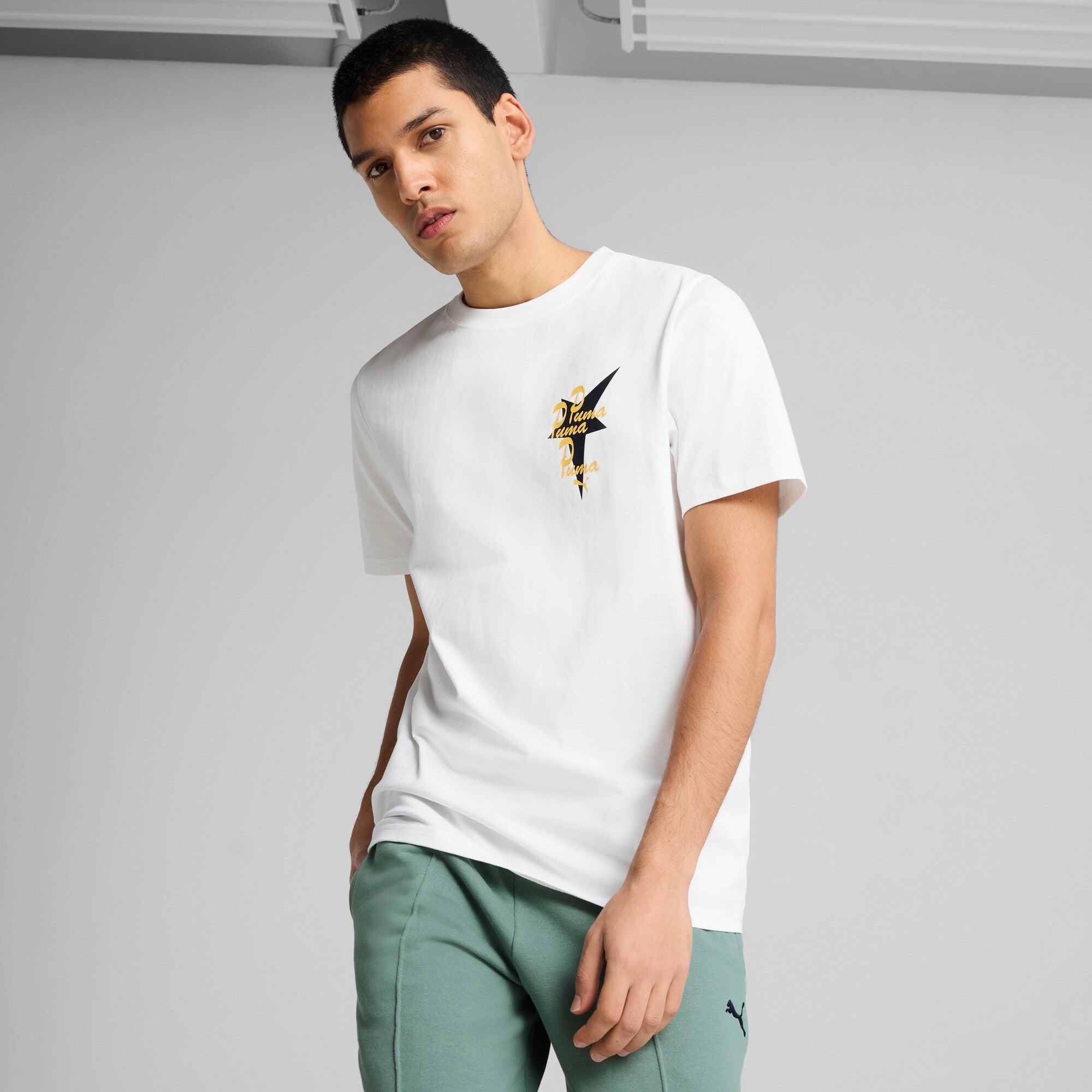 Puma road to unity graphic tee in white - Model Shot 01