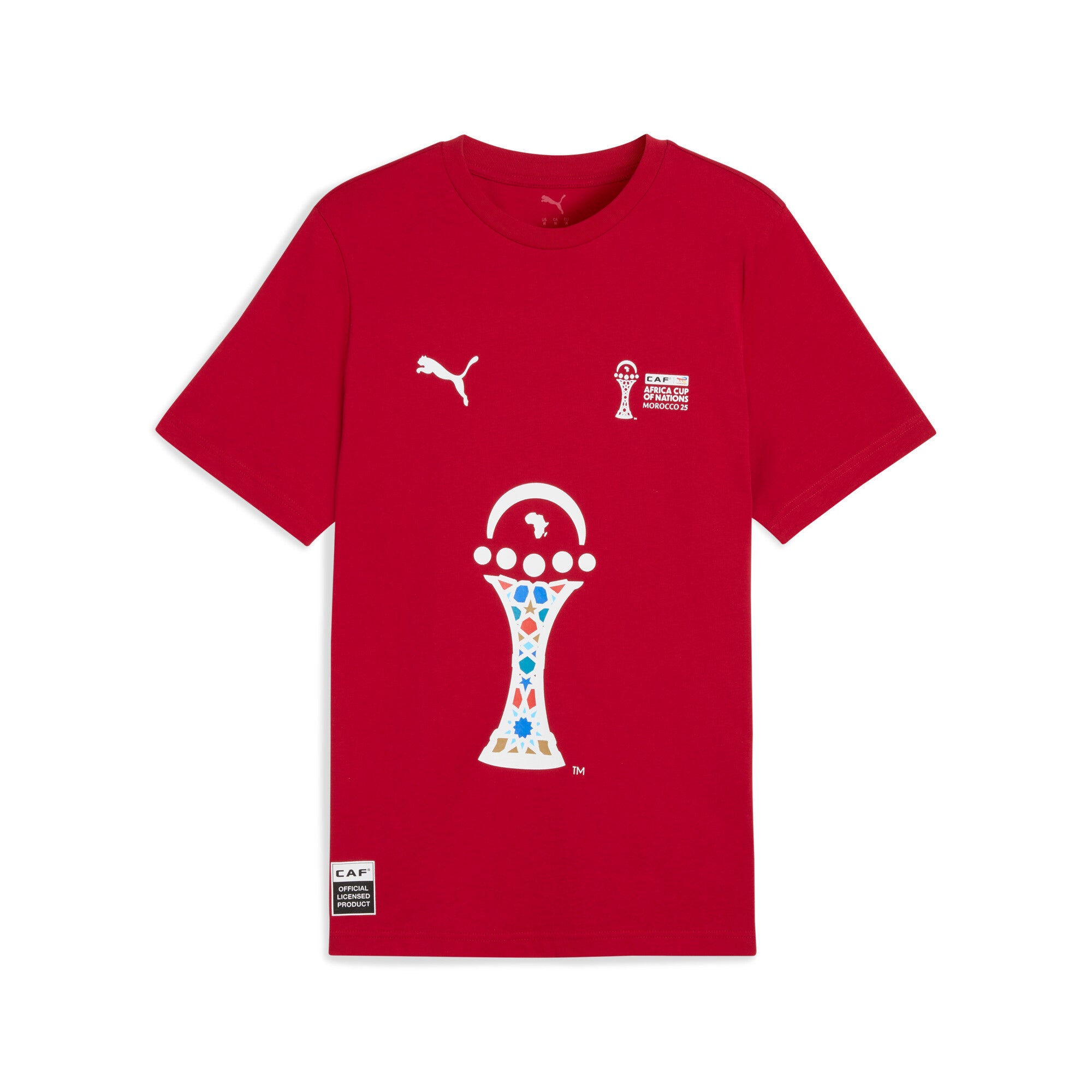 PUMA TotalEnergies CAF Africa Cup of Nations 2025 trophy tee in dark cherry - Front View