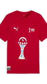 PUMA TotalEnergies CAF Africa Cup of Nations 2025 trophy tee in dark cherry - Front View