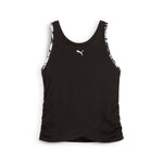 Puma tropical graphic crop tank in black - Front View