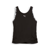 Puma tropical graphic crop tank in black - Front View