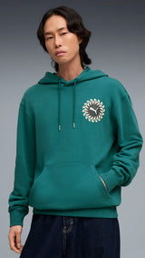 PUMA sunset drive hoodie men in emerald ice