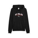 PUMA AC milan ftblculture hoodie men in black and white — front view