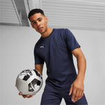 Puma teamFINAL football training jersey in navy and silver - Model Shot 01