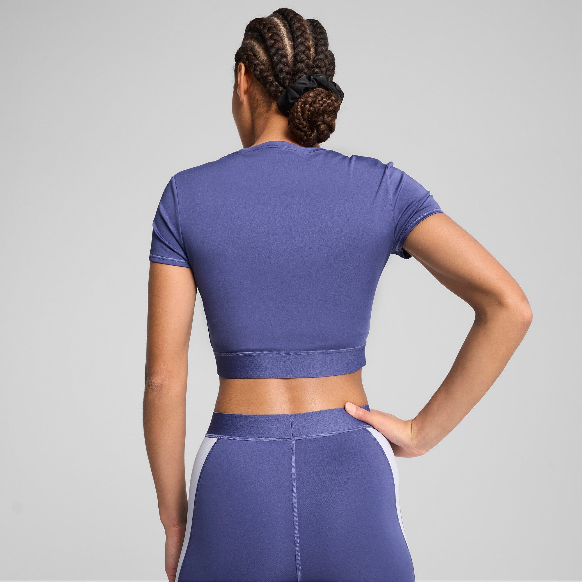 Puma strong crop tee in blue crystal - Model Shot 02