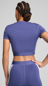 Puma strong crop tee in blue crystal - Model Shot 02