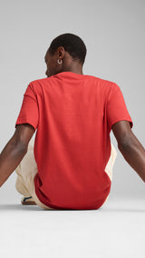 Puma graphics no.1 logo tee in red fire - Model Shot 02