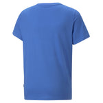 Puma essentials+ colour blocked youth tee in blue - Back View