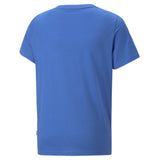 Puma essentials+ colour blocked youth tee in blue - Back View