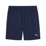 PUMA TRAIN ALL DAY foundations woven 7" shorts men in navy — front view