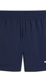 PUMA TRAIN ALL DAY foundations woven 7" shorts men in navy — front view
