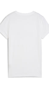 Puma ESS metallic no. 1 logo tee in white and metallic silver - Back View