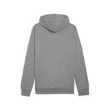 Puma teamGOAL casuals football hoodie in medium gray heather and white - Back View