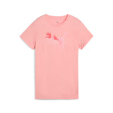 Puma ESS logo lab tee in pink fruit - Front View
