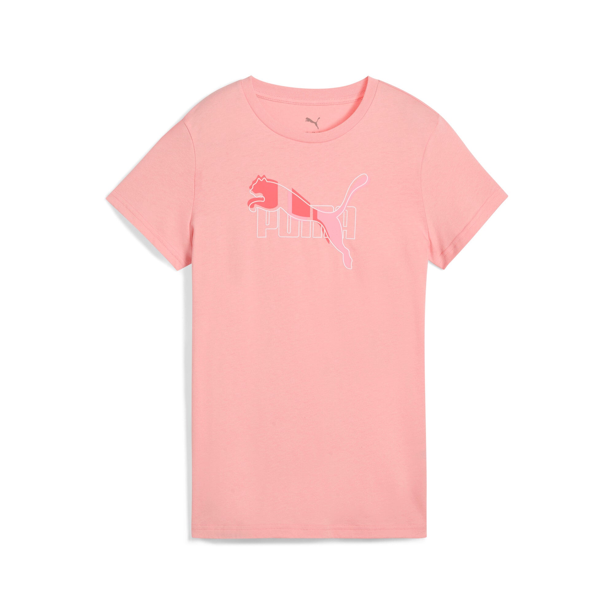 Puma ESS logo lab tee in pink fruit - Front View