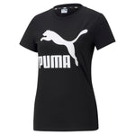 Puma classics logo women's tee in black - Front View