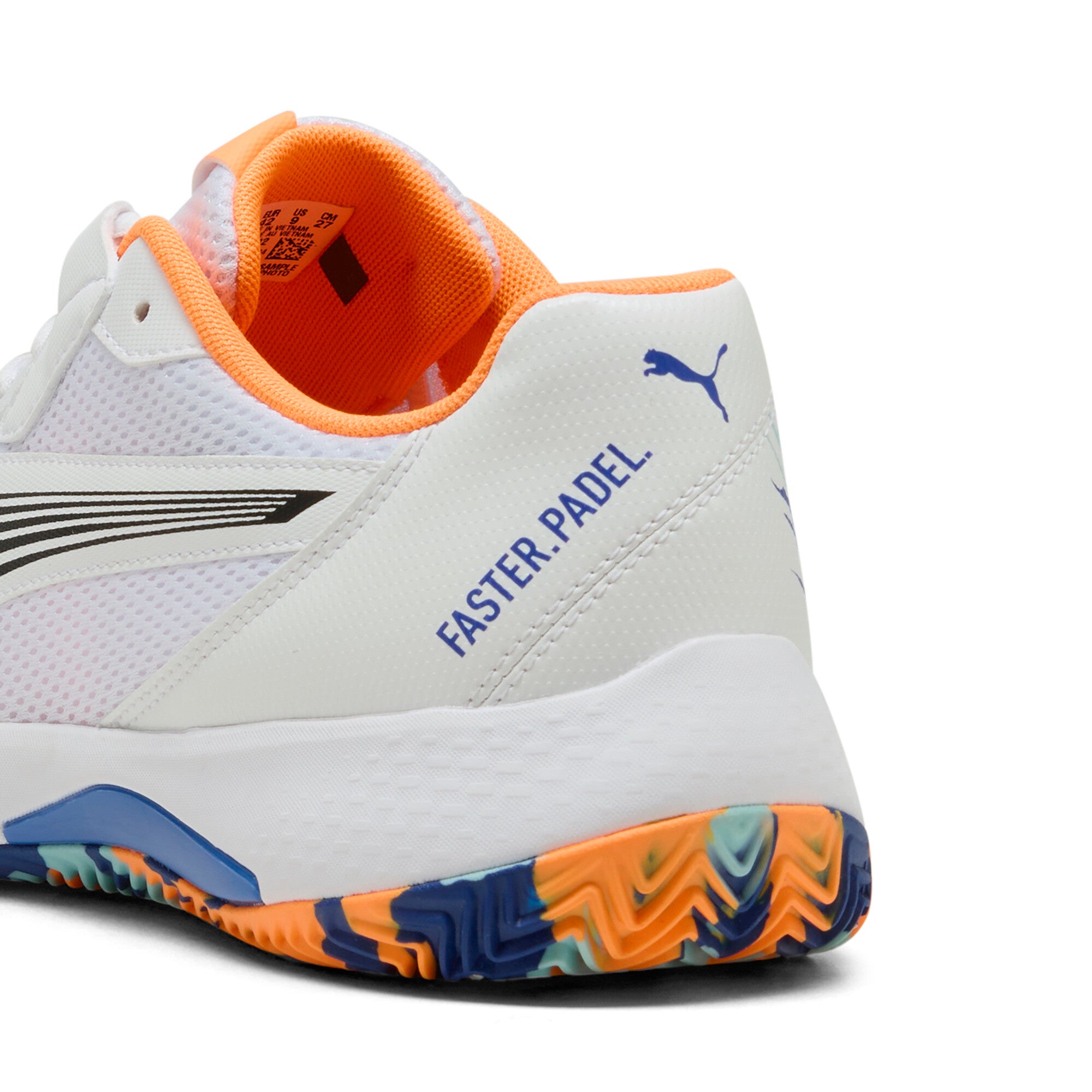 Puma nova court padel shoes in white - Back View
