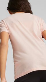 Puma classics logo tee youth in pink - Model Shot 03