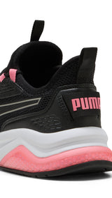 Puma amplifier sneakers in black and passionfruit - Back View