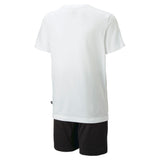 Puma jersey youth shorts set in white - Back View