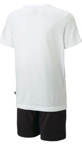 Puma jersey youth shorts set in white - Back View