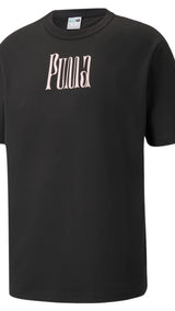 Puma downtown graphic men's tee in black - Front View