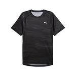 Puma running velocity all-over print tee in black - Front View