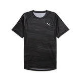 Puma running velocity all-over print tee in black - Front View