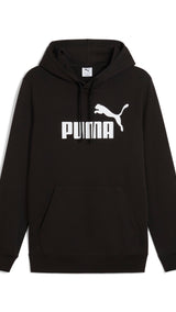 Puma essentials no. 1 logo hoodie in black - Front View