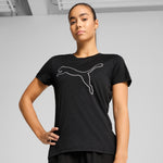 Puma tad essentials heather logo tee in black heather - Model Shot 01