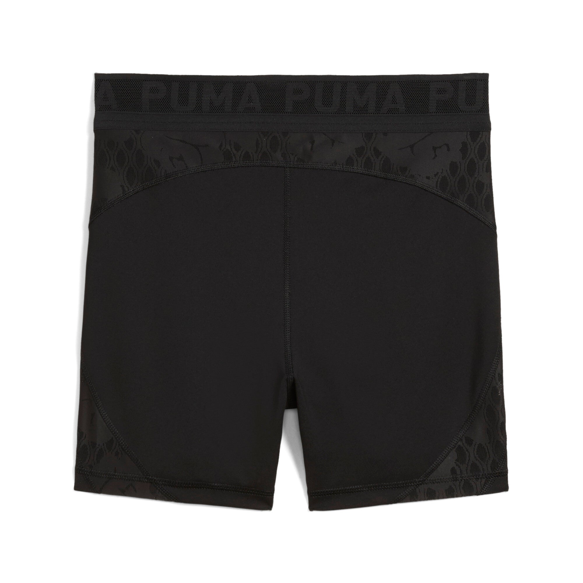 Puma lace high-waisted 5" short tights in black - Back View