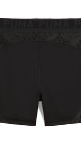 Puma lace high-waisted 5" short tights in black - Back View