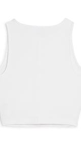 PUMA WARDROBE ESSENTIALS ribbed crop top - white