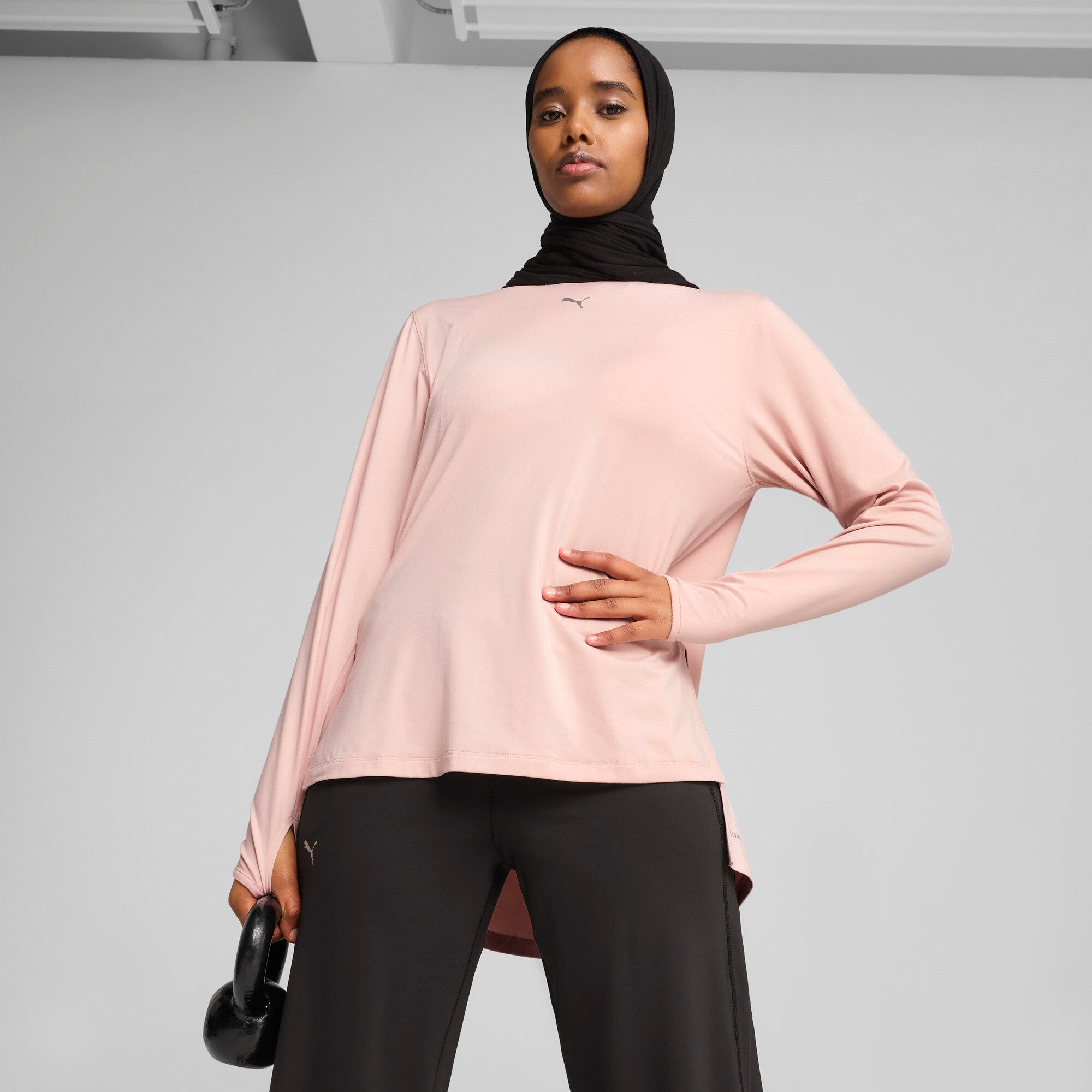 Puma modest oversized tee in rose quartz - Model Shot 01