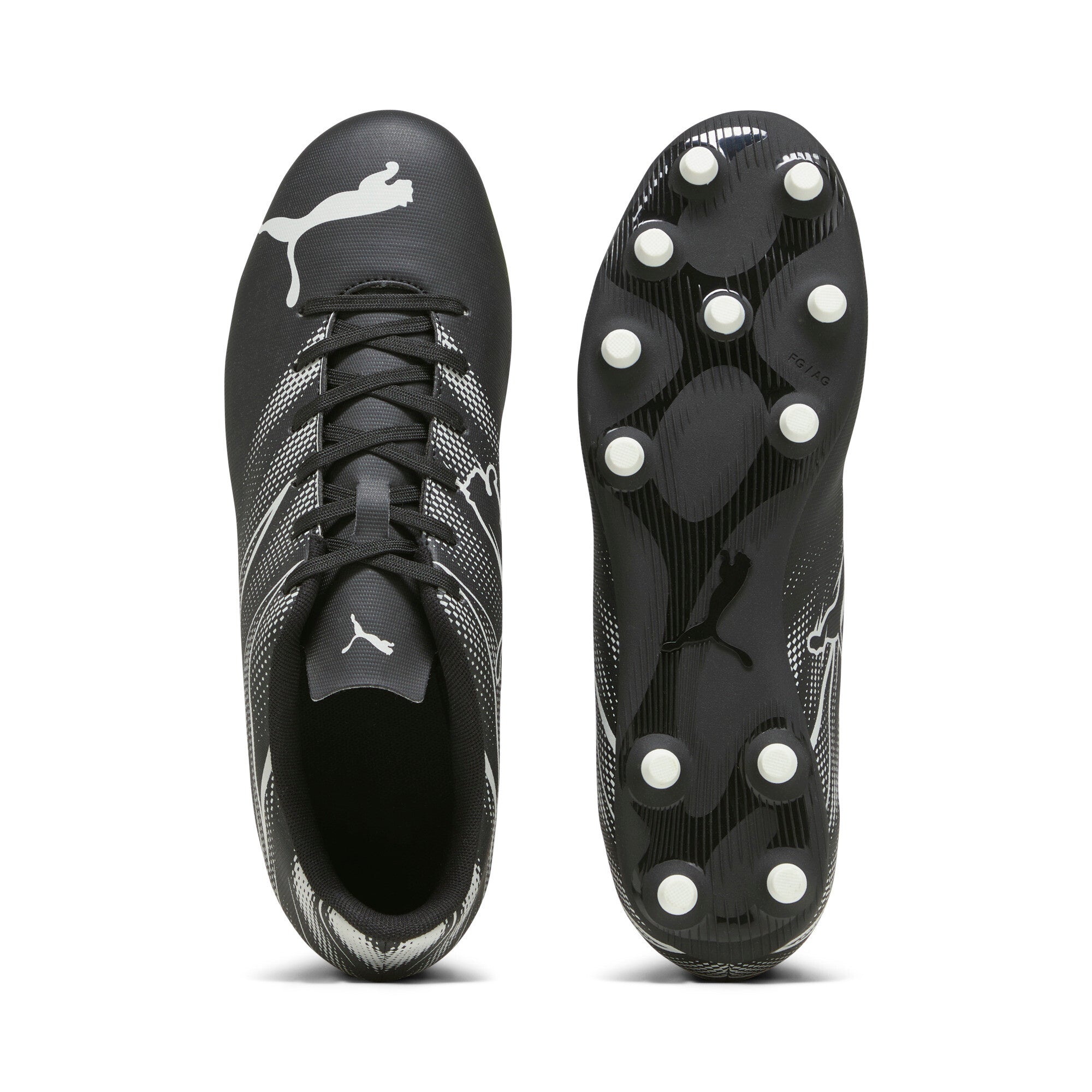 Puma football attacanto fg/ag boots in black - Side View 02