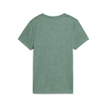 Puma tad essentials heather logo tee in green moon heather - Back View