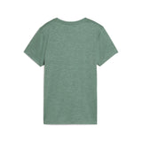 Puma tad essentials heather logo tee in green moon heather - Back View