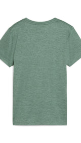 Puma tad essentials heather logo tee in green moon heather - Back View