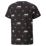 Puma essentials+ logo power printed tee youth in black - Back View