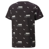 Puma essentials+ logo power printed tee youth in black - Back View