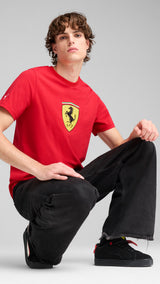 Puma scuderia ferrari hp race coloured big shield tee in black - Model Shot 03