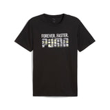 Puma graphics train "forever. faster." tee in black - Front View